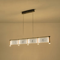 Φωτιστικό Κρεμαστό Ακρυλικό LED 60W 5400Lm 3000K 1200x270x175mm Γαλλικό Χρυσό ARTE ILLUMINA Ravena - εικόνα 3