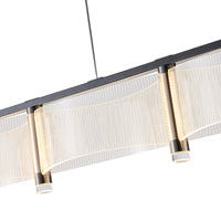 Φωτιστικό Κρεμαστό Ακρυλικό LED 60W 5400Lm 3000K 1200x270x175mm Γαλλικό Χρυσό ARTE ILLUMINA Ravena - εικόνα 4