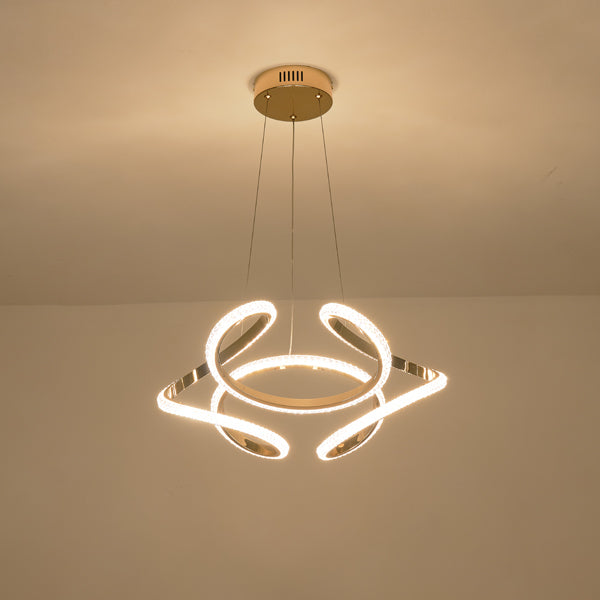 Φωτιστικό Κρεμαστό Αλουμίνιο Στρογγυλό LED 24W 1900Lm 3000K Φ500x1200mm Χρυσό ARTE ILLUMINA Saturn - εικόνα 3