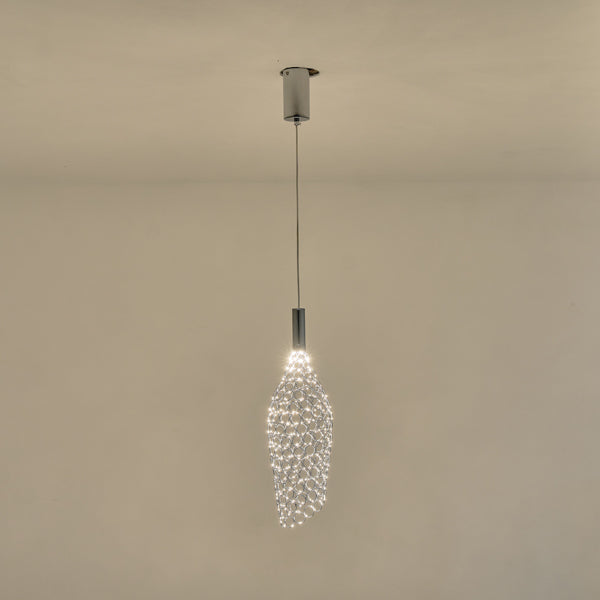 Φωτιστικό Κρεμαστό Μέταλλο Μονόφωτο LED 6.3W 648Lm 3000K Φ146x1774mm Ασημί ARTE ILLUMINA Perforato - εικόνα 3