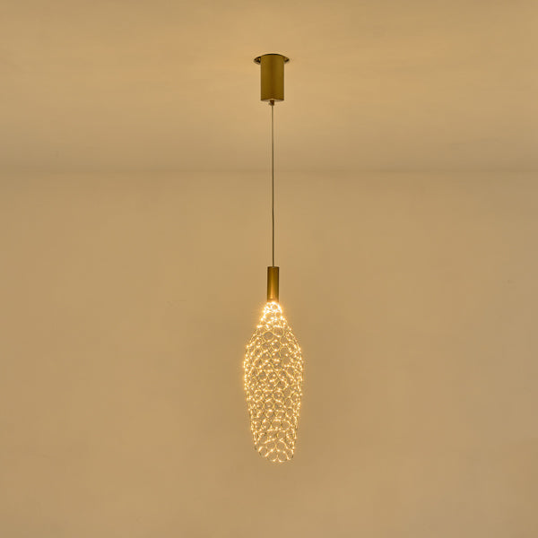 Φωτιστικό Κρεμαστό Μέταλλο Μονόφωτο LED 6.3W 648Lm 3000K Φ146x1774mm Χρυσό ARTE ILLUMINA Perforato - εικόνα 3