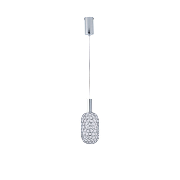 Φωτιστικό Κρεμαστό Μέταλλο Μονόφωτο LED 6.3W 648Lm 3000K Φ130x1588mm Ασημί ARTE ILLUMINA Perforato - εικόνα 2