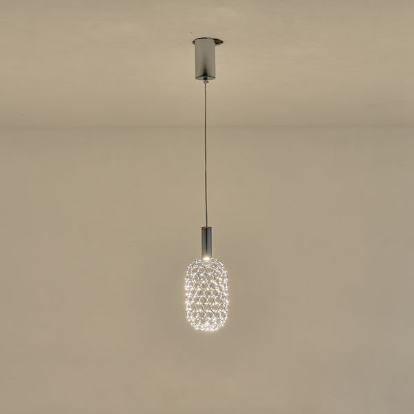 Φωτιστικό Κρεμαστό Μέταλλο Μονόφωτο LED 6.3W 648Lm 3000K Φ130x1588mm Ασημί ARTE ILLUMINA Perforato - εικόνα 3