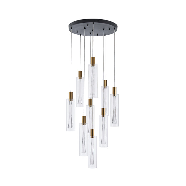 Φωτιστικό Κρεμαστό Γυαλί 9φωτο LED 60W 7200Lm 3000K Φ500x2430mm Διάφανες ARTE ILLUMINA Vial - εικόνα 2