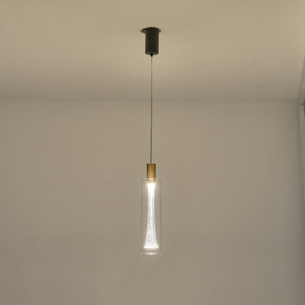 Φωτιστικό Κρεμαστό Γυαλί Μονόφωτο LED 7W 780Lm 3000K Φ90x1700mm Διάφανες ARTE ILLUMINA Vial - εικόνα 3