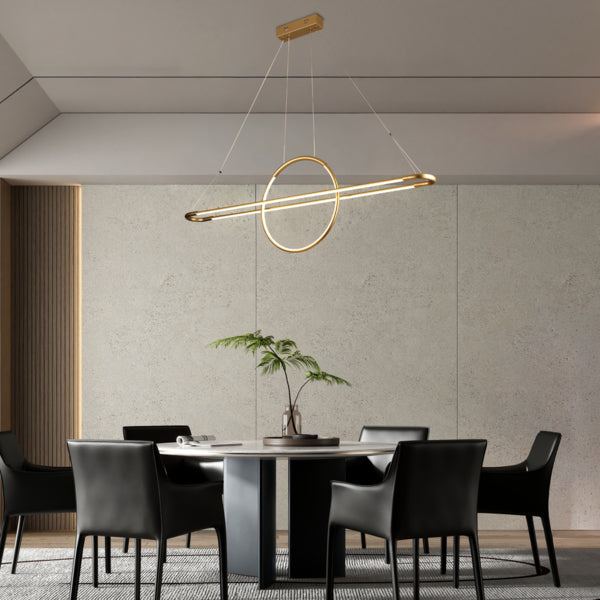 Φωτιστικό Κρεμαστό Γραμμικό LED 45W 3000κ 120x150 Χρυσό ARTE ILLUMINA - εικόνα 4