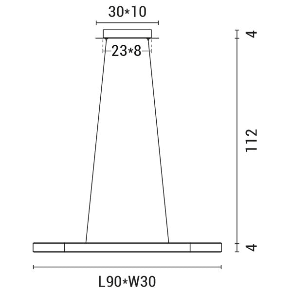 Φωτιστικό Κρεμαστό Γραμμικό LED 55W 3000κ 900x300x1200 Λευκό ARTE ILLUMINA - εικόνα 3
