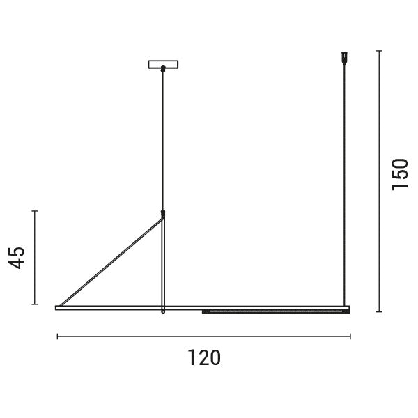 Φωτιστικό Κρεμαστό LED 15W 120x45 Μαύρο ARTE ILLUMINA - εικόνα 3