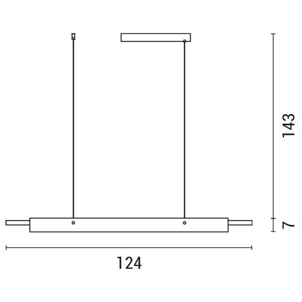 Φωτιστικό Κρεμαστό Γραμμικό LED 20W L124*W5.6*H7CM 3 CCT Μαύρο ARTE ILLUMINA - εικόνα 3