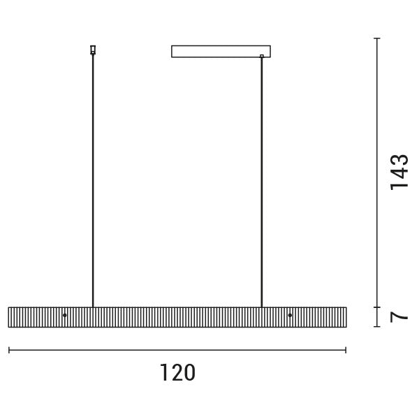 Φωτιστικό Κρεμαστό Γραμμικό Μονόφωτο LED 25W 1500x190x1180mm 3 CCT Μαύρο ARTE ILLUMINA - εικόνα 3