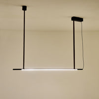 Φωτιστικό Κρεμαστό Μέταλλο - Δέρμα LED 25W 1750Lm 3000K 1400x60x1200mm Μαύρο ARTE ILLUMINA Linea - εικόνα 3