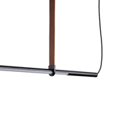 Φωτιστικό Κρεμαστό Μέταλλο - Δέρμα LED 25W 1750Lm 3000K 1400x60x1200mm Μαύρο ARTE ILLUMINA Linea - εικόνα 4
