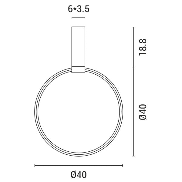 Φωτιστικό Κρεμαστό LED 32W D40*H20cm Μαύρο 3000K ARTE ILLUMINA - εικόνα 3