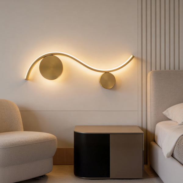 Απλίκα Τοίχου Αλουμίνιο - Σιλικόνη LED 9W 1170Lm 3000K 595x30x235mm Μαύρο - Μπρονζέ ARTE ILLUMINA Welle - εικόνα 4