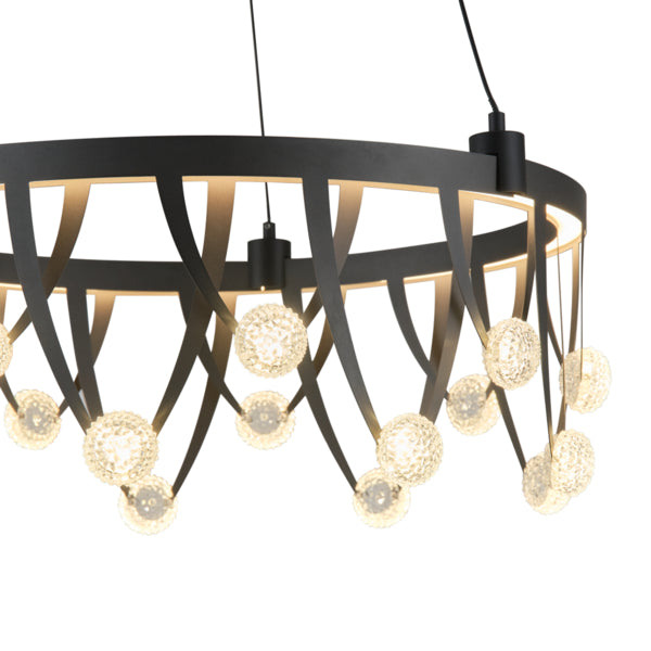 Φωτιστικό Κρεμαστό Οβάλ LED 30W 1800Lm 3000K Φ470x1500mm Μαύρο ARTE ILLUMINA Levate - εικόνα 4