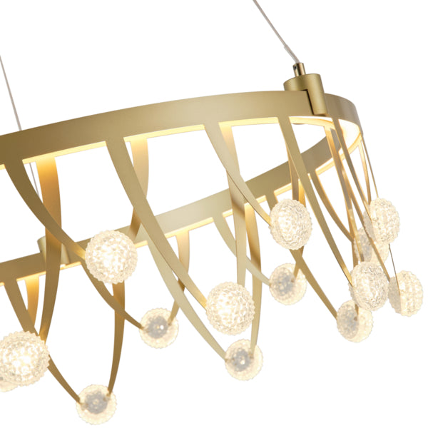 Φωτιστικό Κρεμαστό Οβάλ LED 50W 3000Lm 3000K Φ600x1500mm Χρυσό ARTE ILLUMINA Levate - εικόνα 4