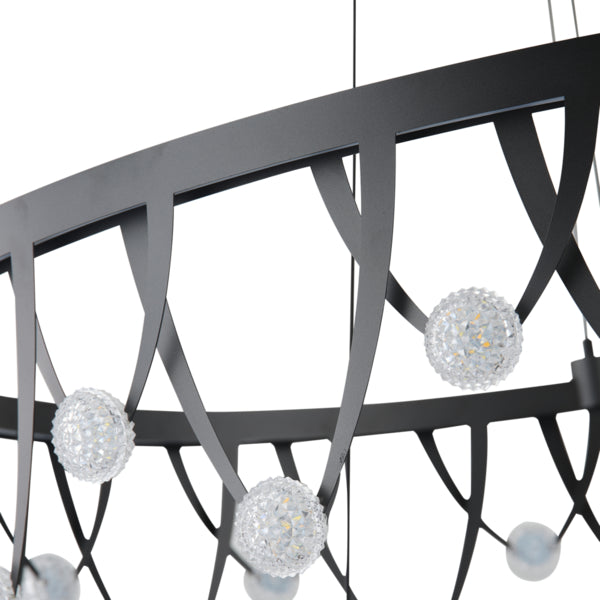 Φωτιστικό Κρεμαστό Οβάλ LED 85W 5100Lm 3000K Φ800mm Μαύρο ARTE ILLUMINA Levate - εικόνα 4