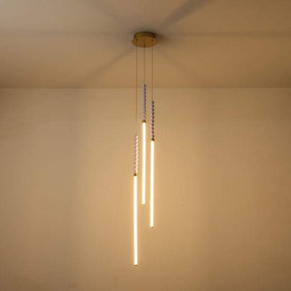 Φωτιστικό Κρεμαστό LED 33W 1980Lm 3000K 200x2000mm Λευκό - Χρυσό ARTE ILLUMINA Pearlette - εικόνα 3