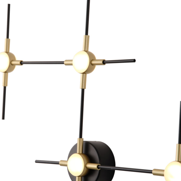 Πλαφονιέρα 14W 840Lm 3000K 39x60x5 Μαύρο - Χρυσό ARTE ILLUMINA Stela - εικόνα 4
