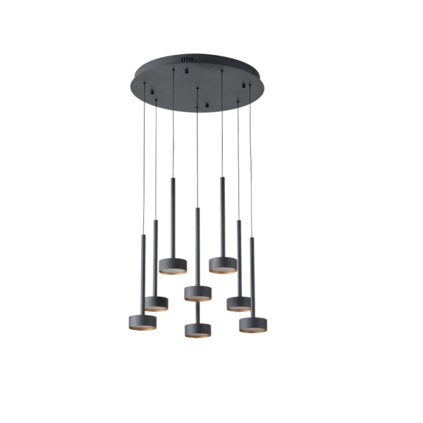 Φωτιστικό Κρεμαστό 55W 3300Lm 3000K Φ50XH180 Μαύρο ARTE ILLUMINA Isola - εικόνα 2