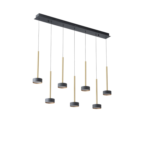 Φωτιστικό Κρεμαστό 55W 3300Lm 3000K 100x10XH150 Μαύρο - Χρυσό ARTE ILLUMINA Isola - εικόνα 2