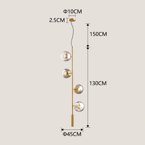 Φωτιστικό Κρεμαστό 4φωτο 4xE27 Max 15W Φ450mm Χρυσό ARTE ILLUMINA Puff - εικόνα 3
