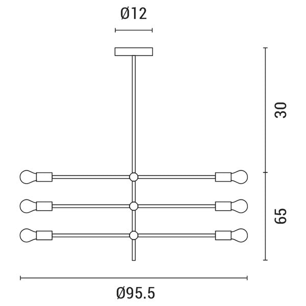 Φωτιστικό Κρεμαστό 6xE27 100x65 Λευκό ARTE ILLUMINA - εικόνα 3