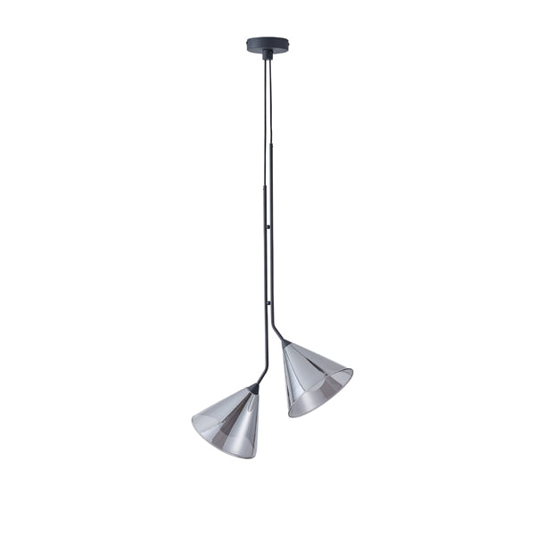 Φωτιστικό Κρεμαστό Μέταλλο - Γυαλί 2φωτο 2xG9 Max 7W Φ300x1800mm Φιμέ ARTE ILLUMINA Delta - εικόνα 2