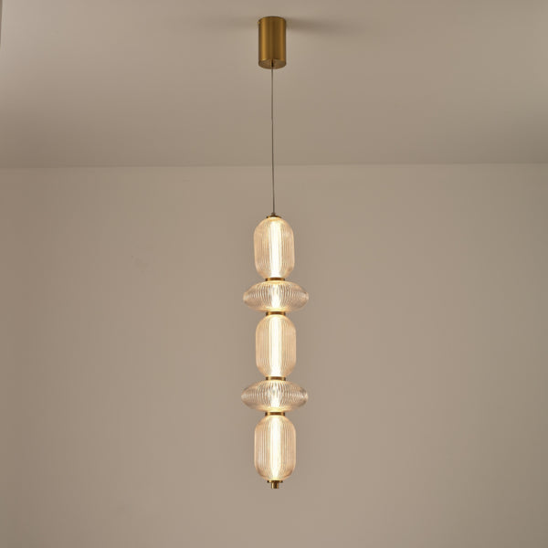 Φωτιστικό Κρεμαστό Γυαλί - Μέταλλο LED 24W 1900Lm 3000K 250x860x1460mm Triac Dimming Διάφανες ARTE ILLUMINA Verena - εικόνα 2