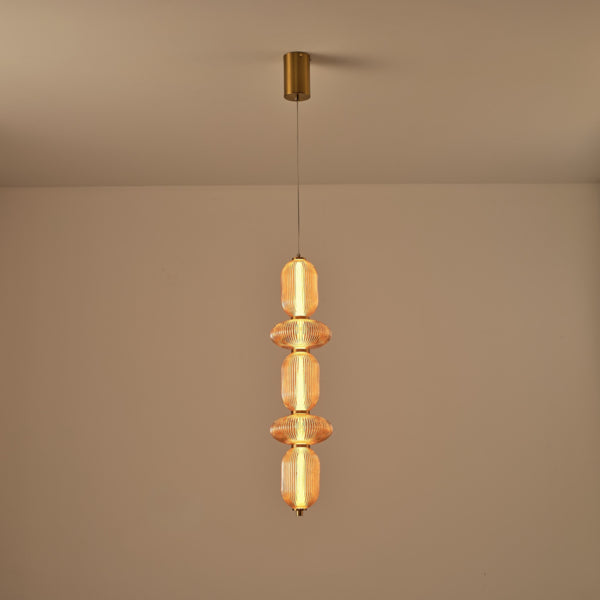 Φωτιστικό Κρεμαστό Γυαλί - Μέταλλο LED 24W 1900Lm 3000K 250x860x1460mm Triac Dimming Μέλι ARTE ILLUMINA Verena - εικόνα 2