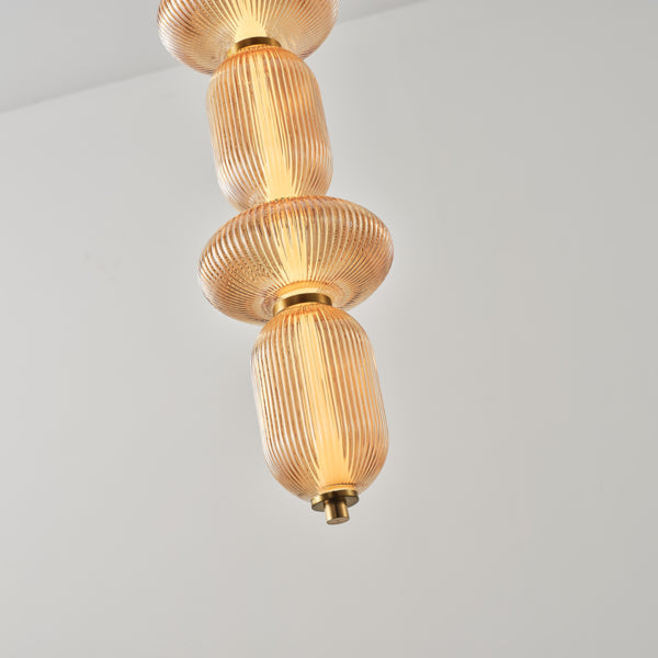 Φωτιστικό Κρεμαστό Γυαλί - Μέταλλο LED 24W 1900Lm 3000K 250x860x1460mm Triac Dimming Μέλι ARTE ILLUMINA Verena - εικόνα 4