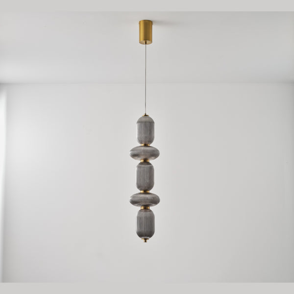 Φωτιστικό Κρεμαστό Γυαλί - Μέταλλο LED 24W 1900Lm 3000K 250x860x1460mm Triac Dimming Φιμέ ARTE ILLUMINA Verena - εικόνα 3