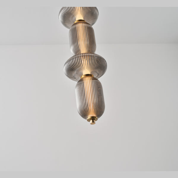 Φωτιστικό Κρεμαστό Γυαλί - Μέταλλο LED 24W 1900Lm 3000K 250x860x1460mm Triac Dimming Φιμέ ARTE ILLUMINA Verena - εικόνα 4
