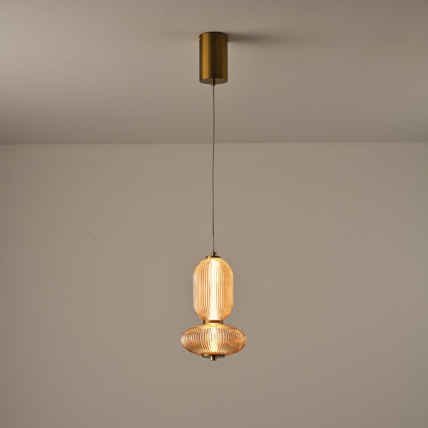 Φωτιστικό Κρεμαστό Γυαλί - Μέταλλο LED 10W 800Lm 3000K 220x430x1450mm Triac Dimming Μέλι ARTE ILLUMINA Verena - εικόνα 2