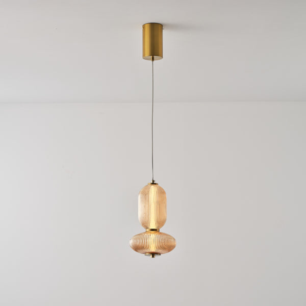 Φωτιστικό Κρεμαστό Γυαλί - Μέταλλο LED 10W 800Lm 3000K 220x430x1450mm Triac Dimming Μέλι ARTE ILLUMINA Verena - εικόνα 3