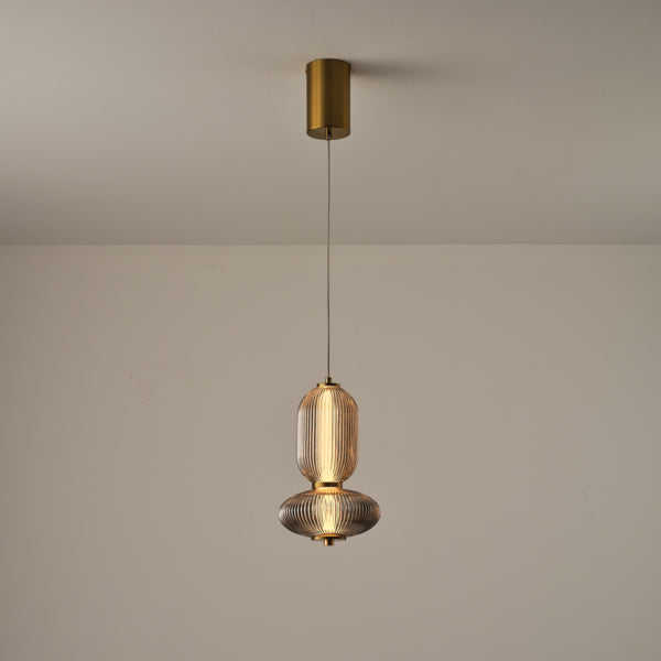 Φωτιστικό Κρεμαστό Γυαλί - Μέταλλο LED 10W 800Lm 3000K 220x430x1450mm Triac Dimming Φιμέ ARTE ILLUMINA Verena - εικόνα 2