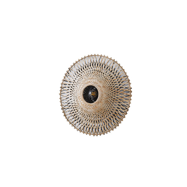 Απλίκα Τοίχου Bamboo 1xE27 Max 15W Φ400x140mm Καφέ - Μαύρο ARTE ILLUMINA Cyclone - εικόνα 2