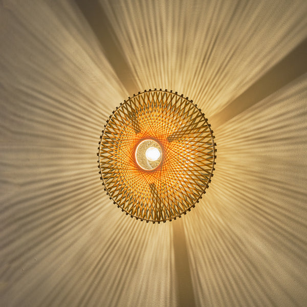 Απλίκα Τοίχου Bamboo 1xE27 Max 15W Φ400x140mm Καφέ - Μαύρο ARTE ILLUMINA Cyclone - εικόνα 3