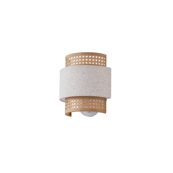 Απλίκα Τοίχου Μέταλλο - Ύφασμα 1xE27 Max 15W 240x230x140mm Μπεζ - Ματ Λευκό ARTE ILLUMINA Isla - εικόνα 2