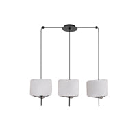 Φωτιστικό Κρεμαστό Ύφασμα 3φωτο 3χε 14 Max 8W 800x250x900mm Μπεζ ARTE ILLUMINA Toscany - εικόνα 2