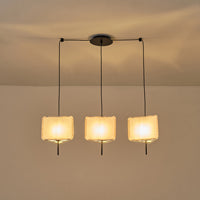 Φωτιστικό Κρεμαστό Ύφασμα 3φωτο 3χε 14 Max 8W 800x250x900mm Μπεζ ARTE ILLUMINA Toscany - εικόνα 3