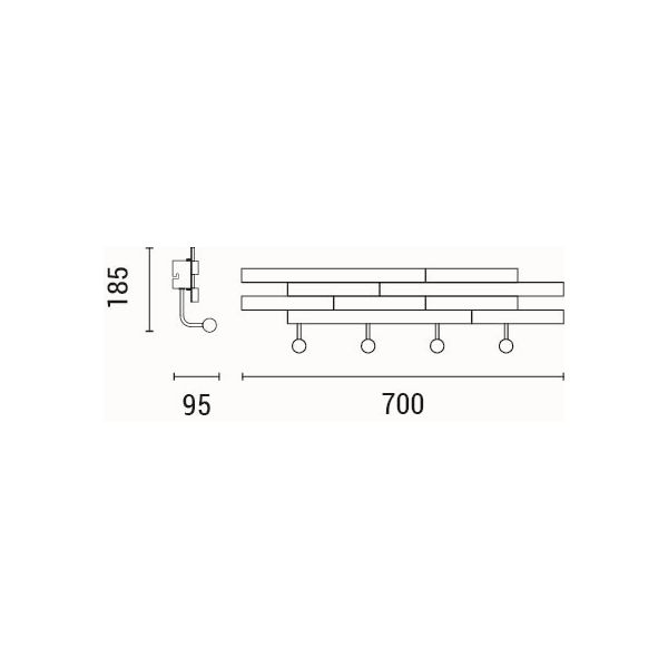 Φωτιστικό Επιτοίχιο LED 10W 700Lm 3000K 700x185x95mm Ξύλο - Μέταλλο ARTE ILLUMINA Wal - εικόνα 3