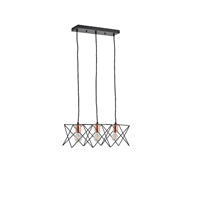 Φωτιστικό Κρεμαστό Μέταλλο 3φωτο 3xE27 Max 15W 517x175x1240mm Μαύρο ARTE ILLUMINA Brawck - εικόνα 2