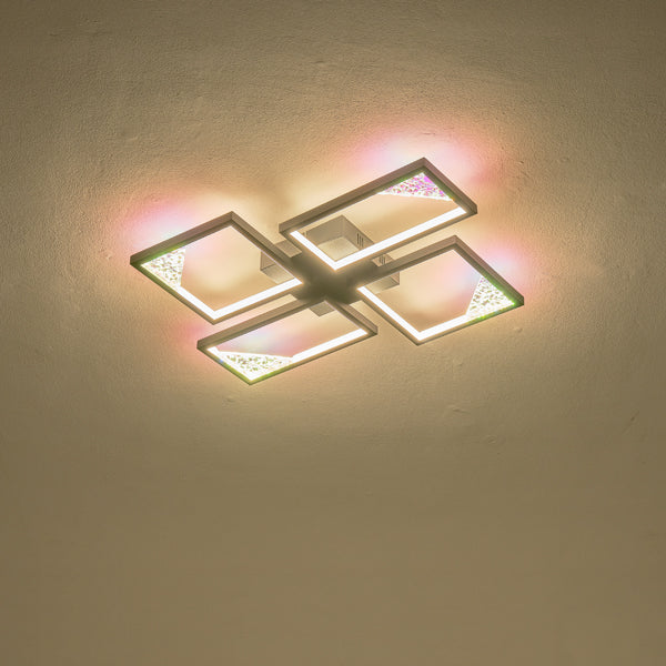 Φωτιστικό Οροφής Αλουμίνιο LED 36W 1400Lm 3000κ 448x578mm Ασημί ARTE ILLUMINA Square - εικόνα 3