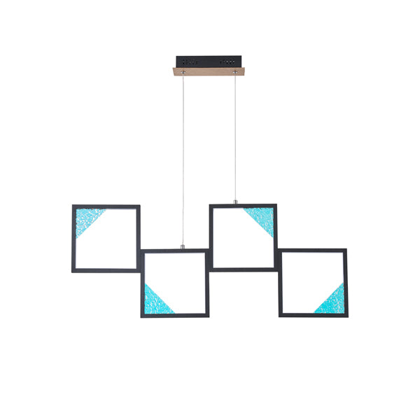 Φωτιστικό Κρεμαστό Αλουμίνιο LED 36W 1400Lm 3000K 820x340mm Μαύρο ARTE ILLUMINA Square - εικόνα 2
