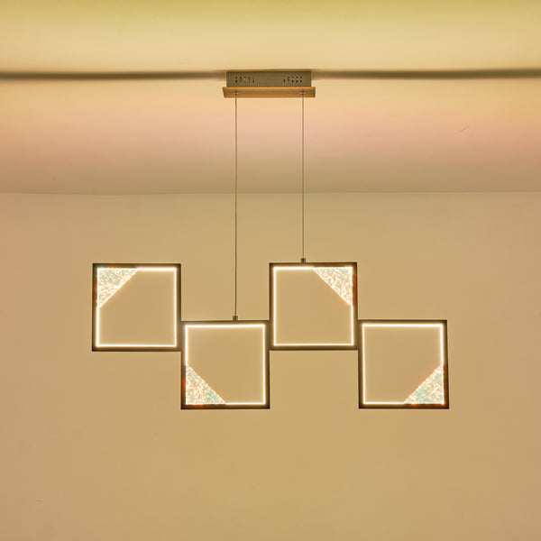 Φωτιστικό Κρεμαστό Αλουμίνιο LED 36W 1400Lm 3000K 820x340mm Μαύρο ARTE ILLUMINA Square - εικόνα 3