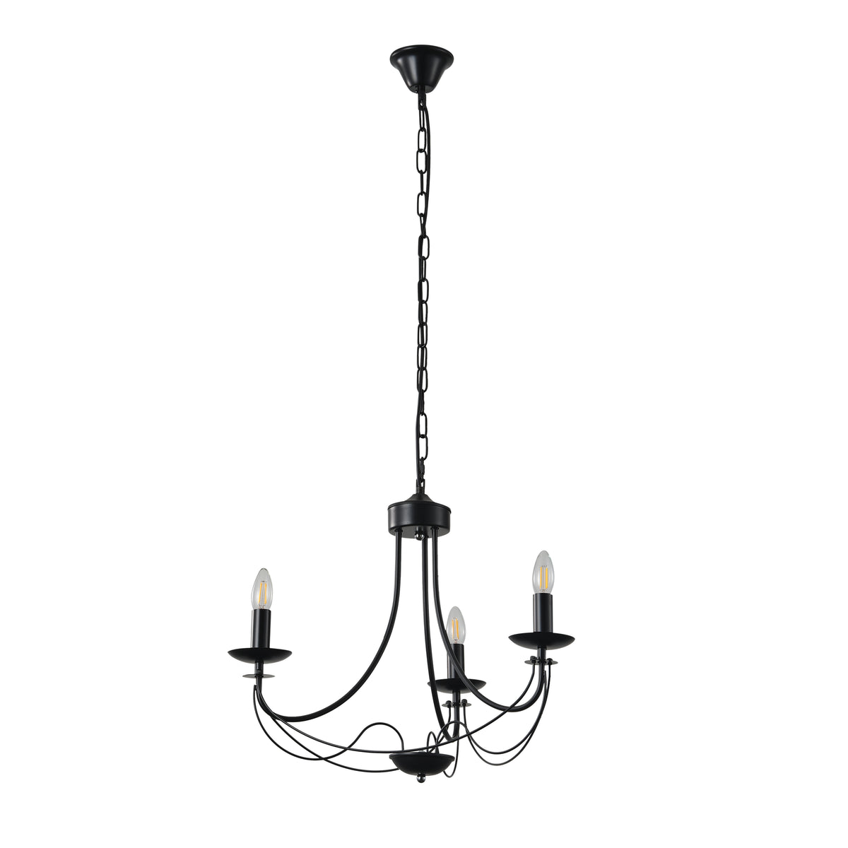 Φωτιστικό Κρεμαστό Μέταλλο 3φωτο 3xE14 Max 8W Φ600x470x940mm Μαύρο ARTE ILLUMINA Vault - εικόνα 2
