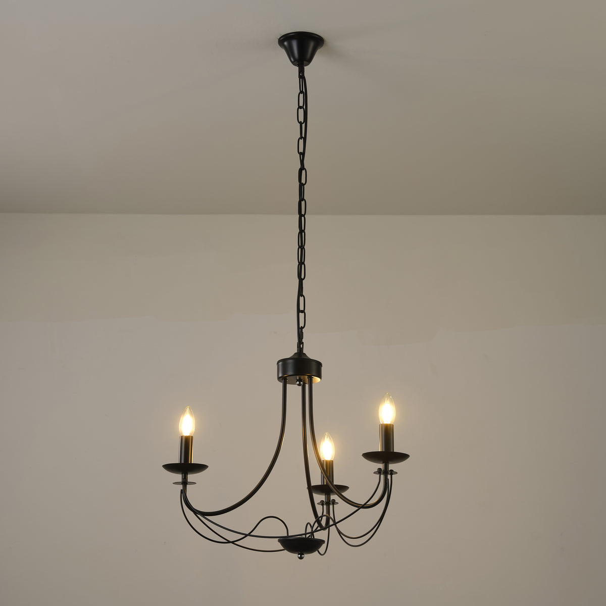 Φωτιστικό Κρεμαστό Μέταλλο 3φωτο 3xE14 Max 8W Φ600x470x940mm Μαύρο ARTE ILLUMINA Vault - εικόνα 3