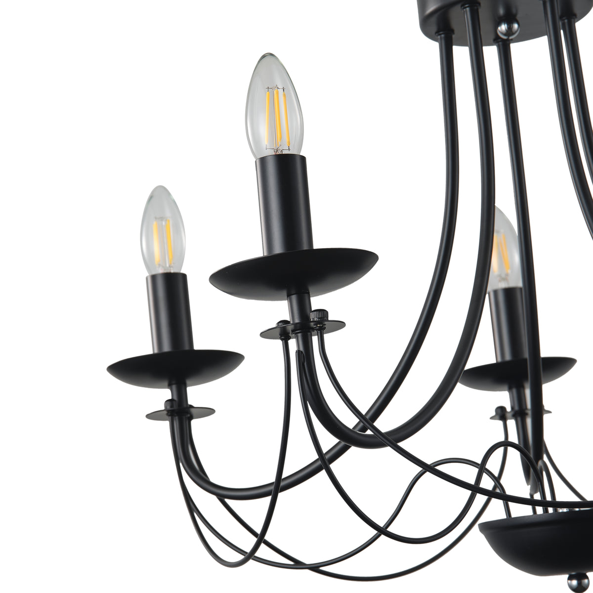 Φωτιστικό Κρεμαστό Μέταλλο 5φωτο 5xE14 Max 8W 600x940mm Μαύρο ARTE ILLUMINA Vault - εικόνα 4