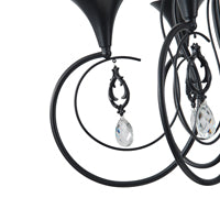 Φωτιστικό Κρεμαστό Μέταλλο - Διάφανες Γυαλί 5φωτο 5xE14 Max 8W 720x1250mm Μαύρο ARTE ILLUMINA Noir - εικόνα 4